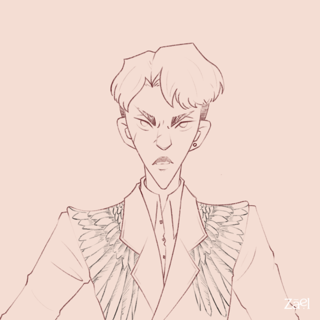 Croquis du character design de Kaz Brekker, un personnage du Grishaverse