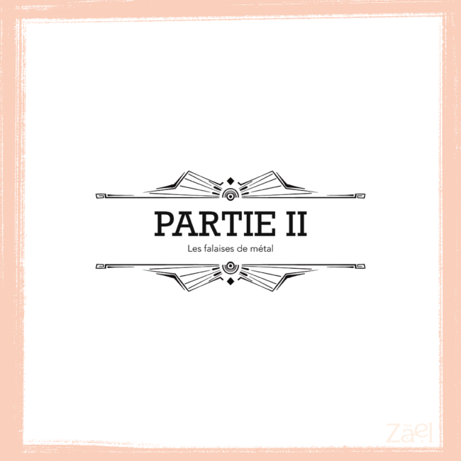 Motifs Arts déco entourant le titre d'une partie d'un livre