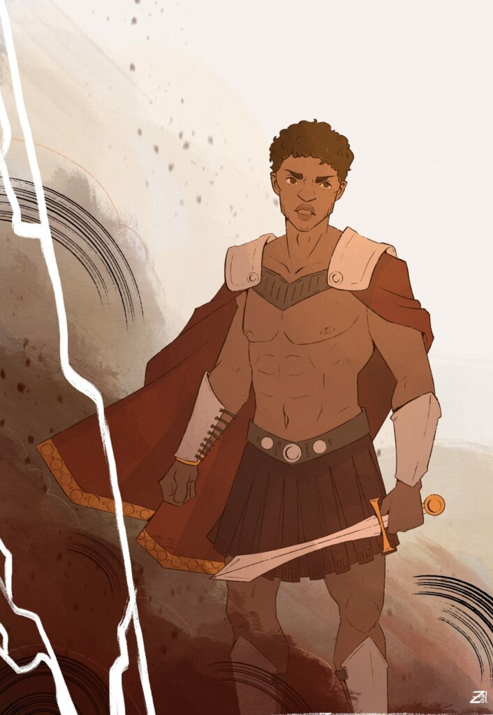 Guerrier romain, prêt au combat