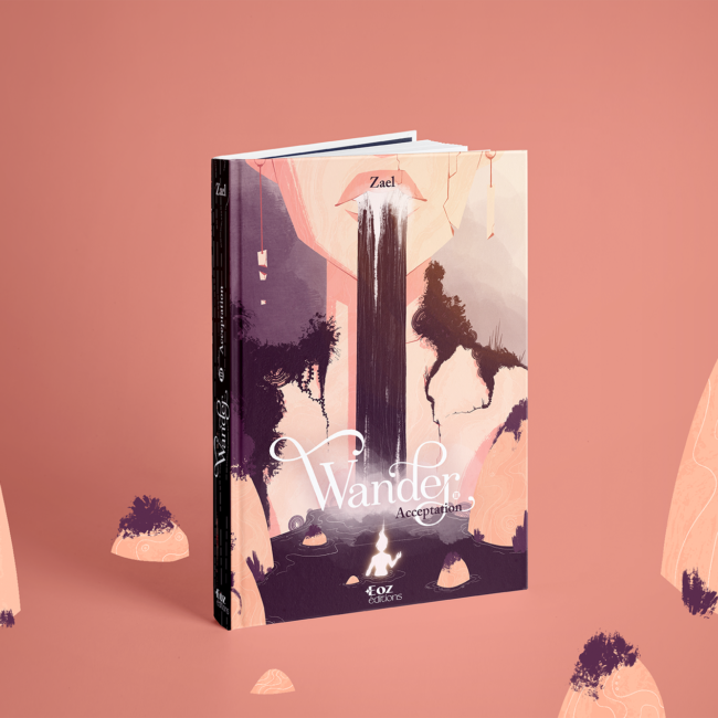 Mockup du tome 3 de la trilogie Wander nommé Acceptation